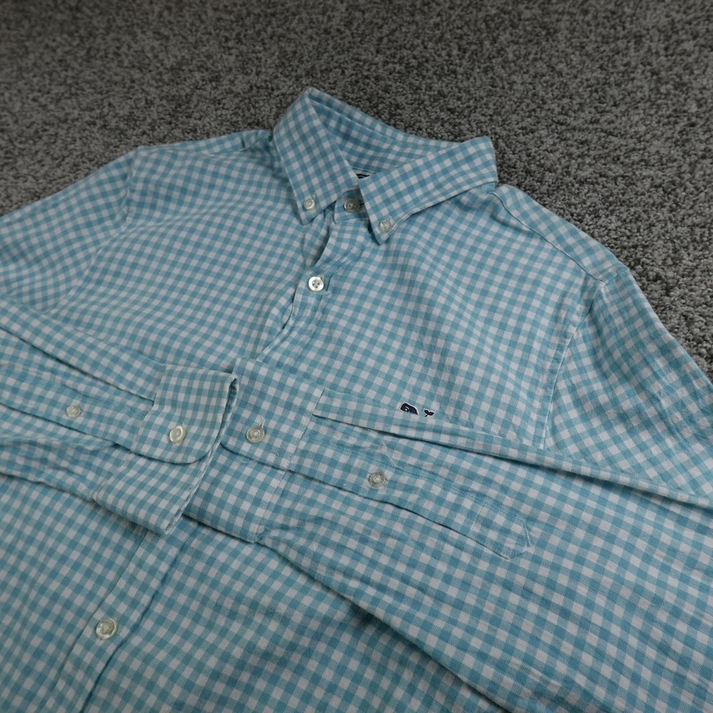 Vineyard‎ Vines Shirt Mens S Blue Slim Fit Whale Flannel Button Up Long Sleeve